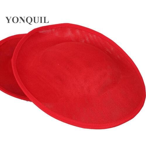 NEW ARRIVAL 30CM Red Color Big Millinery Imitation SINAMAY Fascinators Base Party Hats DIY Hair Accessories Cocktail Headpieces