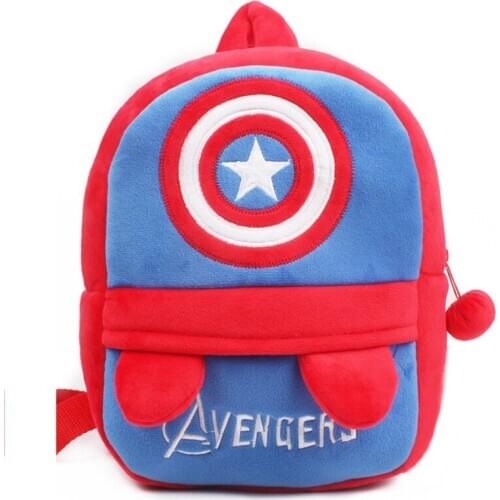 1-4 years old Kindergarten School Bags for Boys MARVEL Captain America Plush Toddler Backpack