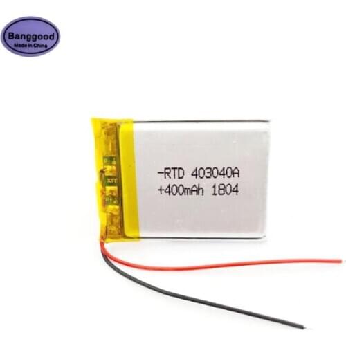 Banggood 3.7V 400mAh 403040 043040 Lipo Polymer Lithium Rechargeable Li-ion Battery Cells For Mp3 Mp4 PAD DVD DIY E-book