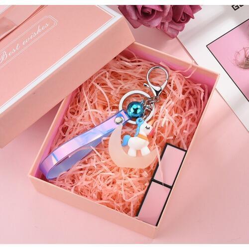 Rainbow Unicorn Keychain Animal Key Chain Car Key Ring Women Porte Clef Keyring Bag Car Bag Decoration Gift EH383