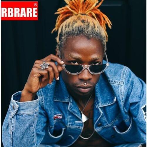 RBRARE Cool Sunglasses Trendy Half Frame Rimless Cats Eye Sunglasses Women Fashion Clear Brand Designer Sun Glasses For Men