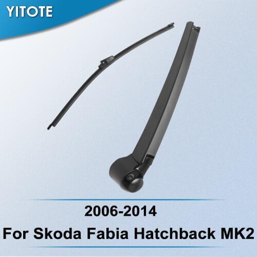YITOTE Rear Wiper & Arm for Skoda Fabia Hatchback MK2 2006 2007 2008 2009 2010 2011 2012 2013 2014 2015 2016 2017