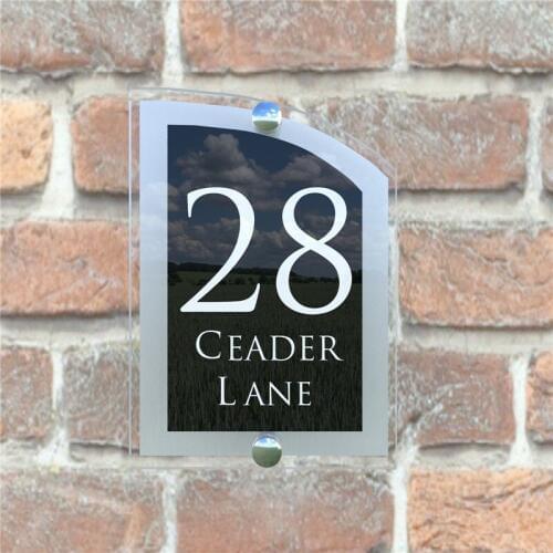 200x140mm Erected Silver back panel Personalised Classic House Number Door Sign Apartment number Garden decoration