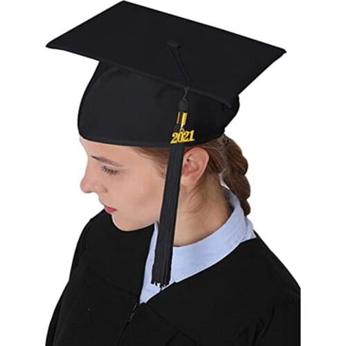 Graduation Hat Unisex Decorative Polyester Adult Graduation Tassel Cap for Bachelor