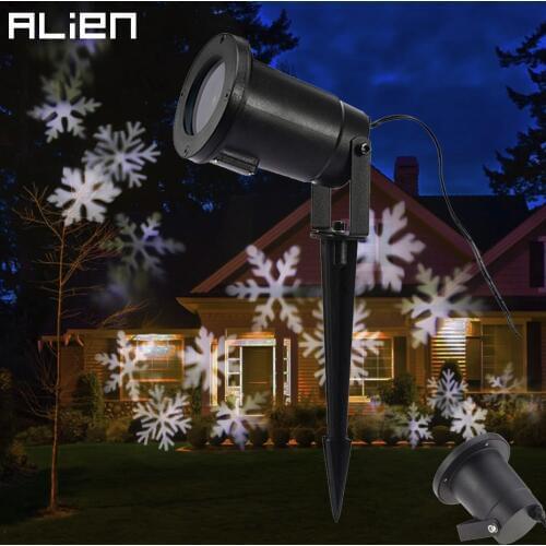 LED Snowflake Effect Lights Outdoor Christmas Light Projector Garden Outside Holiday Xmas Tree Decoration Landscape Lighting