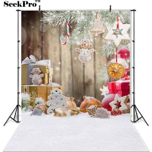 SeekPro Thin vinyl photography Backgrounds Children Photography Backdrops Christmas Tree theme background for photo studio 3365