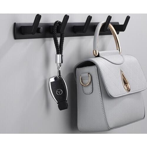 Tuqiu Black bathroom robe hooks,Aluminum White coat racks,clothes hooks bathroom hardware accessories kitchen hangers