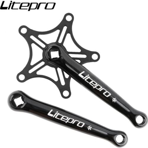 Litepro Crank Chainwheel Bicycle Crankset Folding Bike Ultralight 366g Square Hole Aluminum Alloy Crank 130BCD