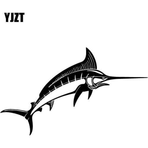 YJZT 16.9CM*10.1CM Tunas Pattern Car Sticker Car Door Decor Vinyl Decal Accessories Black/Silver C4-2248