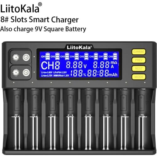 LiitoKala Lii-S8 Lii-S6 Lii-500S Lii-PD4 Smart Universal LCD Display Charger for Li-ion/NiMH/Li-FePO4 26650 18650 26700 AA AAA