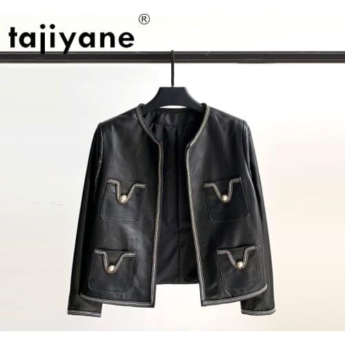 Tajiyane 2021 Real Sheepskin Jacket Women Genuine Leather Coats Woman Clothing Korean Style Female Clothes Mujer Chaqueta TN2042