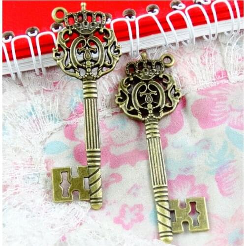 10pcs/lot 70*23MM Antique Bronze Plated Vintage Key Charms for Jewelry Making DIY Handmade Pendants