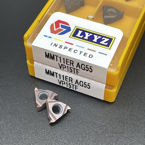10PCS MMT11IR MMT11ER AG55 VP15TF/US735 thread turning tool carbide blade CNC lathe slotted thread knife