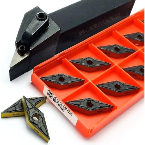 10PCS original carbide blade VNMG160404 PM 4225 VNMG160408 PM4225+ 1PCS MVJNR1616K16 MVJNR2020K16 MVJNR2525M16 lathe tool holder