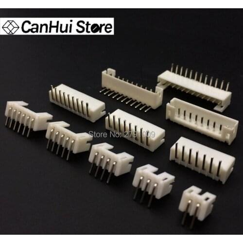 100 pcs of PH 2.0mm 2-14Pin Right-Angle JST Socket Male Connector White PH-AW