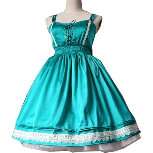 2020 Game Final Fantasy VII Remake Tifa Lockhart Cosplay Costume Dress Women Girls Young Tifa Lockhart Cosplay green blue dress