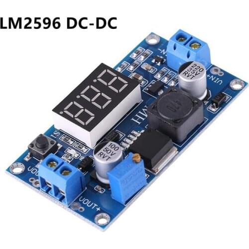 2021 3A DC-DC Buck Step Down Module LM2596 DC/DC 2.5~40V to 1.25-37V Adjustable Voltage Regulator With LED Voltmeter Blue