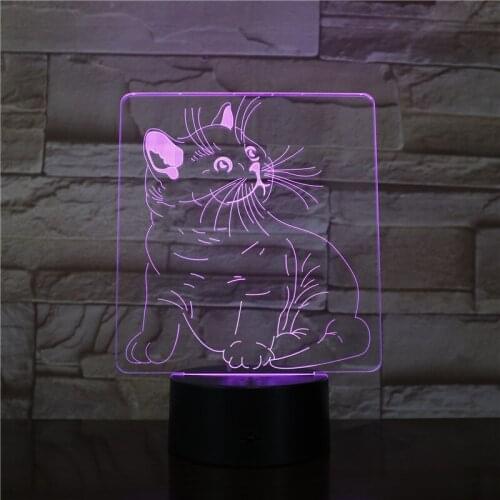 3D Lamp animal cat atmosphere battery powered color changing with remote awesome present for children led night light lamp