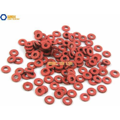 4000 Pieces M2*5*0.5mm Red Paper Washer Insulation Washer