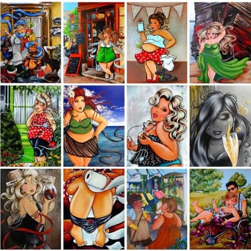 5D DIY Diamond Painting Cartoon Woman Cross Embroidery Full Circle/Full Square Rhinestone Mosaic Picture Home Decoration Gift