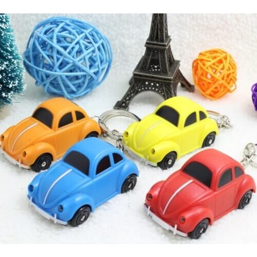 FREE Shipping by FEDEX 100pcs/lot LED Car Shaped Keyring with Sound Plastic Car Keychain Colorful Car Key Chain