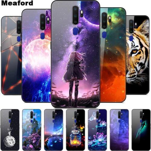 For OPPO A9 2020 Tempered Glass Case Hard Back Cover Phone Case For OPPO A9 2020 A 9 A 5 TPU Bumper Cases For OPPO A5 2020 A11X
