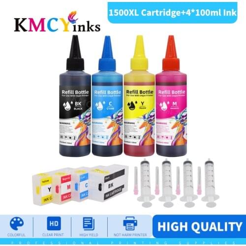 KMCYinks PGI-1500 PGI 1500 XL Printer Refill Ink Cartridge + 400ml Refill Dye Ink For Canon MAXIFY MB2050 MB2150 MB2350 MB2750