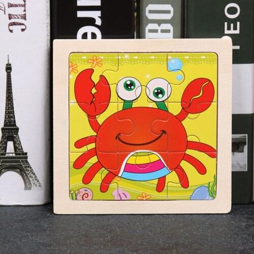 Wooden 3D Puzzle Tangram Shapes Baby Toys Learning Cartoon Animal Intelligence Jigsaw Puzzle Toys For Children Educational