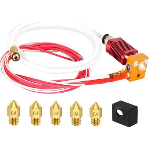 Ender-3/CR10 Extruder J-head Hotend With 0.4/1.75mm Nozzle+ Silicone Cover+1Meter PTFE tube 12/24V heating kit 3D Printer Parts
