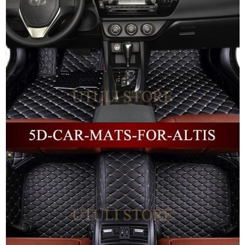 Leather Car floor mats for Toyota Corolla Altis Hybrid custom fit car styling carpet floor liners foot mats paspas