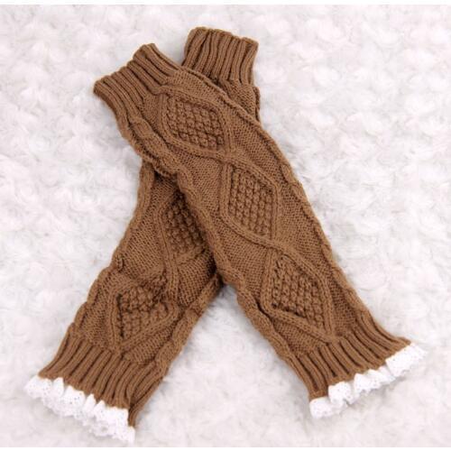 Lace gloves wool long warm wrist gloves exposed fingers half finger arm sets