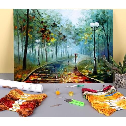 Fog Passion Pre-Printed 11CT Cross-Stitch Complete Kit DIY Embroidery DMC Threads Needlework Sewing Knitting Painting Floss