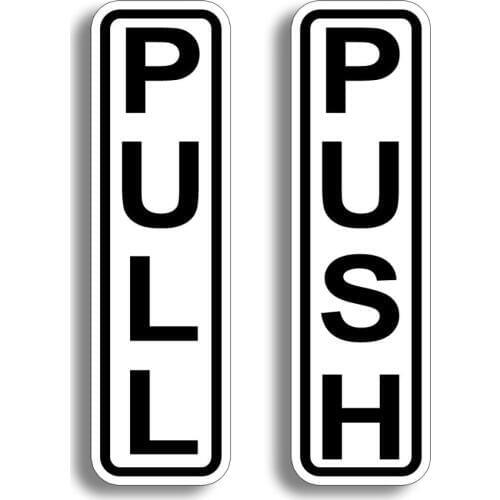 New push-pull sliding door sticker personality creative stickers safety logo scratches obscured stickers