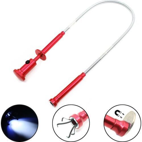 NEW Flexible Pick Up Tool ( Magnet + 4 Claw + LED Light ) Magnetic Long Spring Grip Home Toilet Gadget Sewer Cleaning Pickup