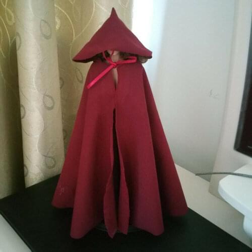 1/6th Soldier Red Cloak Hooded Cape Model for 12" Female & Male Body Doll