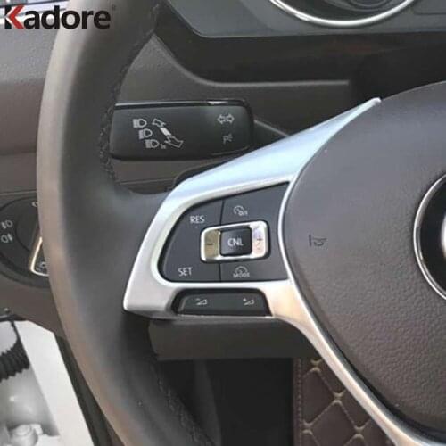 Car Interior Steering Wheel Panel Cover Trim For Volkswagen For VW Teramont Atlas 2017 2018 2019 2020 Carbon Fiber Accessories