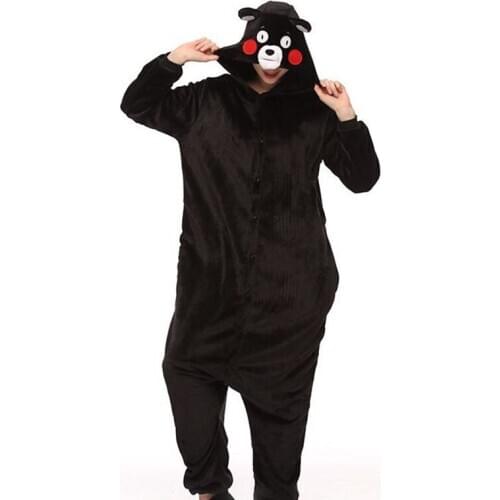 Unisex Kigurumi Adults Animal Pajamas Anime Onesie Kumamon Bear Flannel Cartoon Cute Warm Cosplay Sleepwear