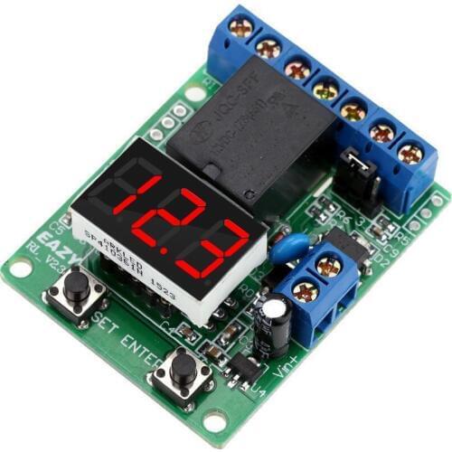 DC 12V 24V LED Digital Relay Module Relay Switch Control Board Voltage Detection Charging Discharge Monitor Test DC 0-99.9V