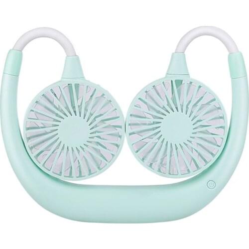 M5TE Portable USB Rechargeable Cooling Fan Hands-free Lazy Hanging Neck Fan 3 Speed Adjustable Air Cooler for Summer Outdoor Use