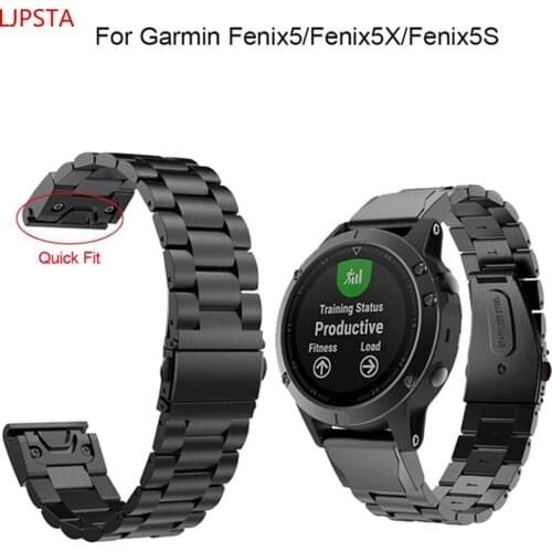For Garmin Fenix6X 5 5s 3 3HR S60 D2 Mk1 Smart watch 26 22 20 mm Quick Release Easy Fit Stainless steel Watch Wrist band Strap