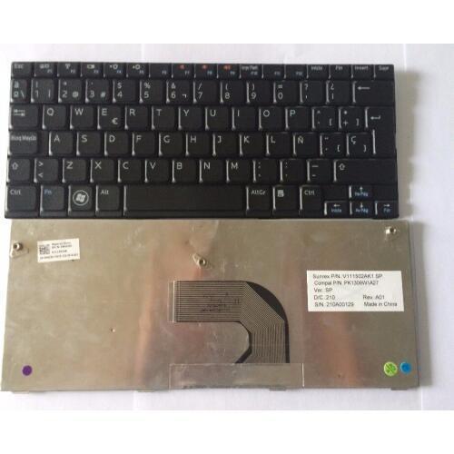 Brand new Spanish La Laptop keyboard for for Dell mini 10 mini 1012 mini 1018 1014 P04T Black sp layout