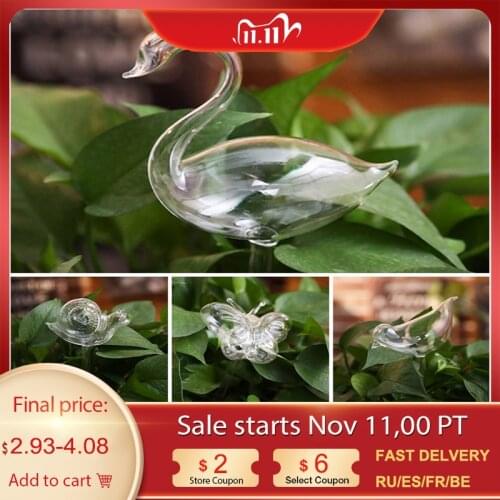 12 Shapes Glass Automatic Watering System Spike Plants Flower Drip Irrigation Device Houseplant Waterers Bottle
