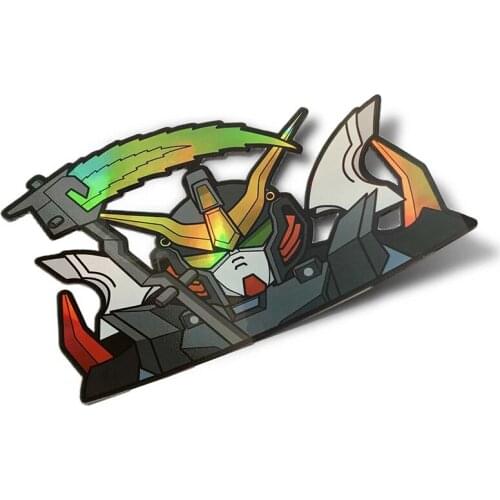 Dawasaru Cartoon Anime Peeker Deathscythe Gundam Car Stickers JDM Graffiti Peeking Car Window No Reflective Decal 13cm X 9cm