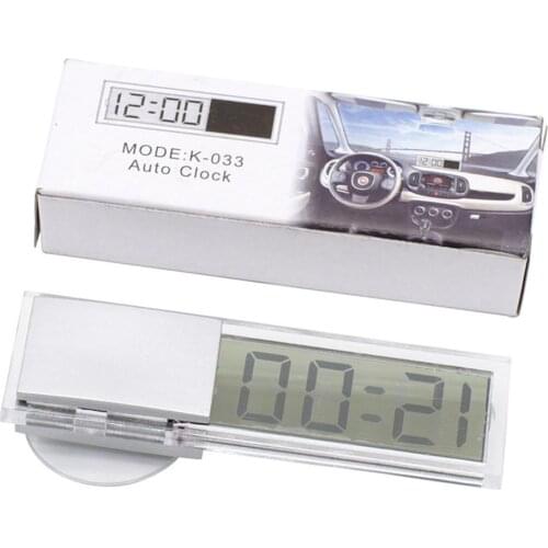 Universal Mini Digital Car Electronic Clock Suction Cup Electronic Clock Mini Durable Transparent LCD Display Digital Clock