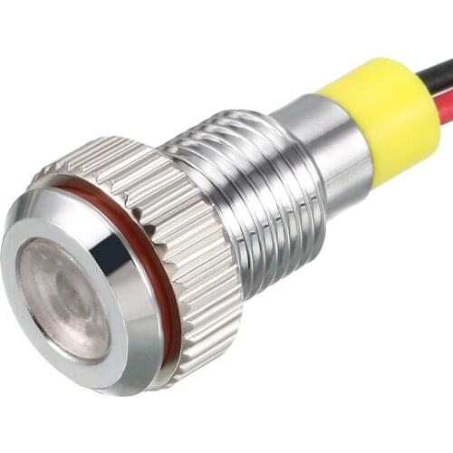 Uxcell LED Indicator Light 110V Flush Panel Mount LED Metal Shell for Replacement of Signal Lights 5Pcs