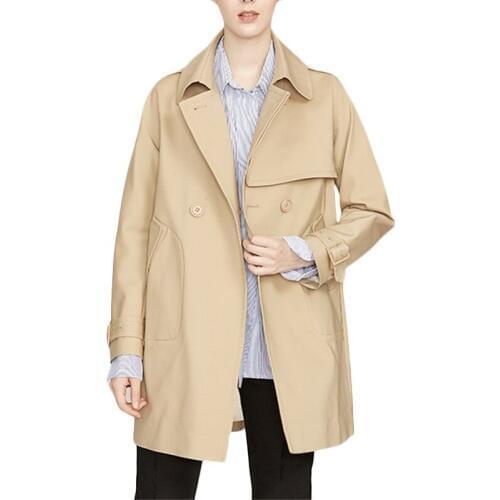 Spring Autumn New Long Windbreaker Women Loose large size Temperament Casual Trench coats Womens Quality Khaki Overcoats F692