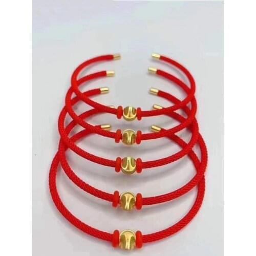 XF800 Real 18K Gold Ball Bracelet Solid AU750 Gold Fine Jewelry Charm Bracelet for Women Party Gift B580