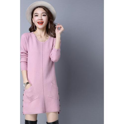 3XL Plus Size Knitted Long Sleeve Women Casual Sweater Dresses 2019 Spring Autumn Trendy Lady Pullovers Sweater Jumper Top W1616