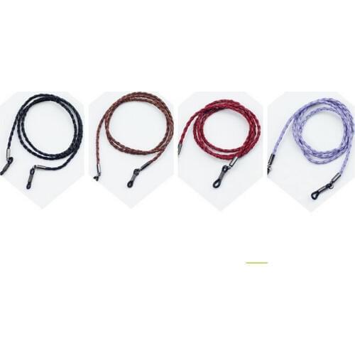 New 4 Colors 1pc Leather Eyeglass Cord Adjustable End Glasses Holder Colorful Leather Glasses Neck Strap String Rope Band