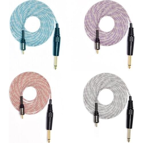 1pcs Premium Quality Silicone Soft Tattoo RCA Connector Cords for Rotary Tattoo Machines 2m Tattoo link line diameter is 3.5